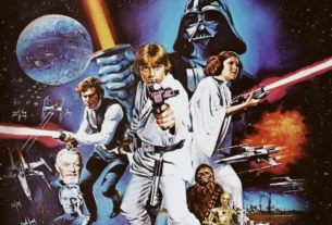 Banner oficial de Star Wars, um dos filmes que inspiraram livros