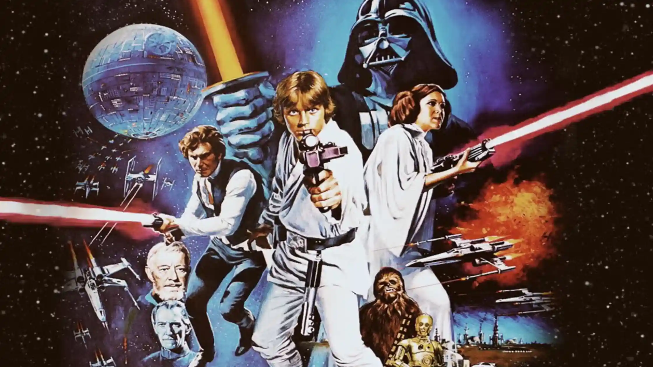 Banner oficial de Star Wars, um dos filmes que inspiraram livros