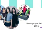 Imagem com alguns dos novos grupos de k-pop 2025