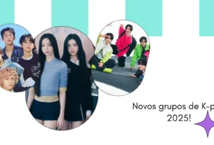 Imagem com alguns dos novos grupos de k-pop 2025