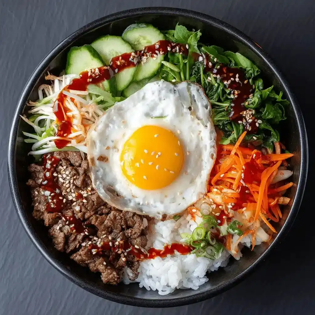 Foto de um Bibimbap