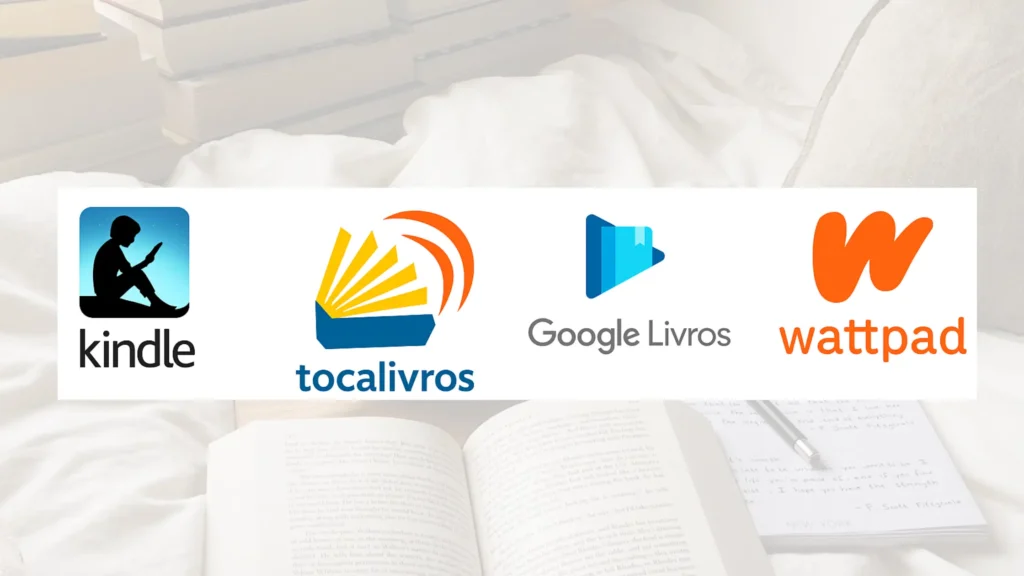 Imagem com exemplos de plataformas para ler online 