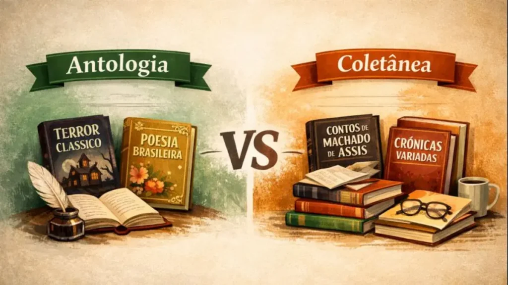 Imagem ilustrativa da diferença entre antologia e coletânea