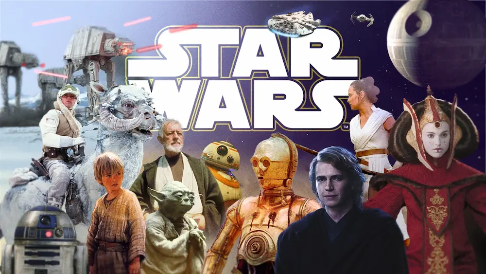 Imagem com os heróis de Star Wars