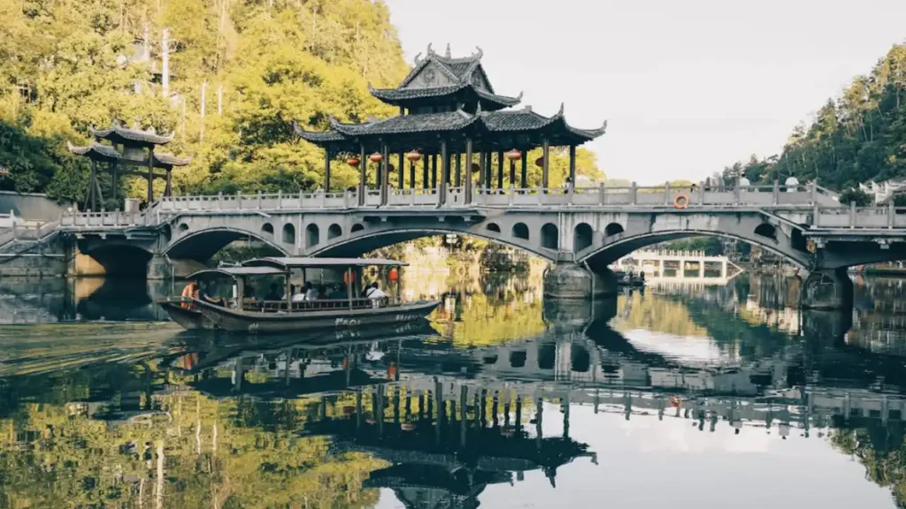 Imagem com ponte de turismo na china